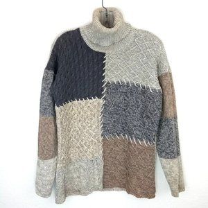 Reference Point Chunky Patch Turtleneck Sweater S